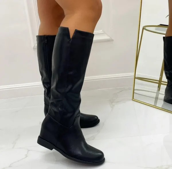 Primi Tacchi Roma - Stivali Donna Con Zeppa Interna Nero Clearance