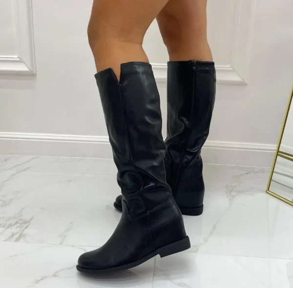 Primi Tacchi Roma - Stivali Donna Con Zeppa Interna Nero Clearance