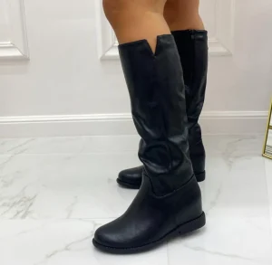 Primi Tacchi Roma - Stivali Donna Con Zeppa Interna Nero Clearance